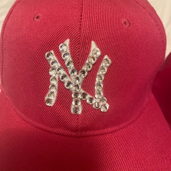 Pink Baseball Cap with Rhinestone Logo - Picture 6 of 11